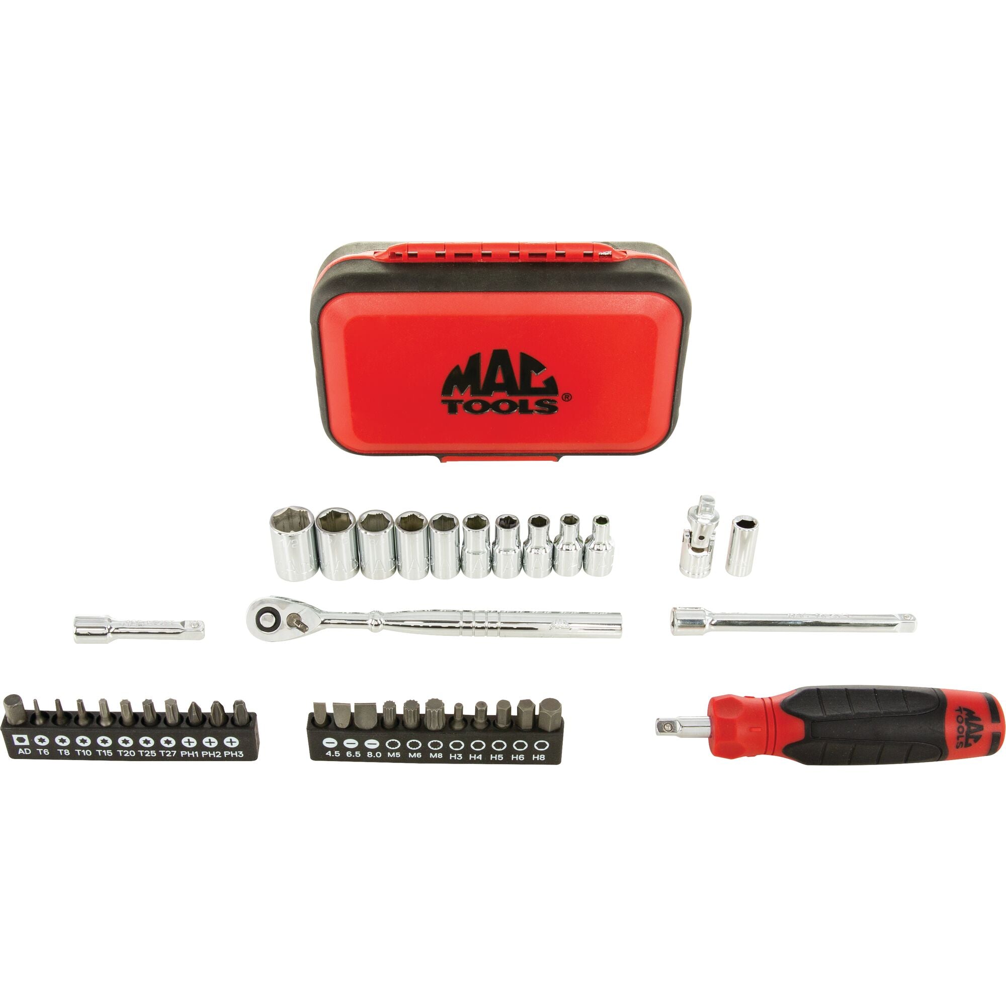 ★MacTools 1/4ショートソケット11個セット MG615MMR★ Driver Set, Torx in Metal Tray 1/4