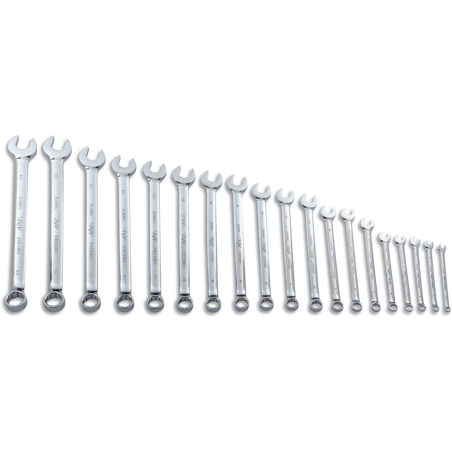 19-PC. Metric Knuckle Saver Combination Wrench Set - 12-PT.