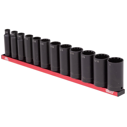12-PC. 3/8” Drive SAE Spherical Deep Impact Socket Set