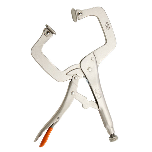 11" C-Clamp Trigger Release Locking Pliers with Swivel Pads  - Orange
