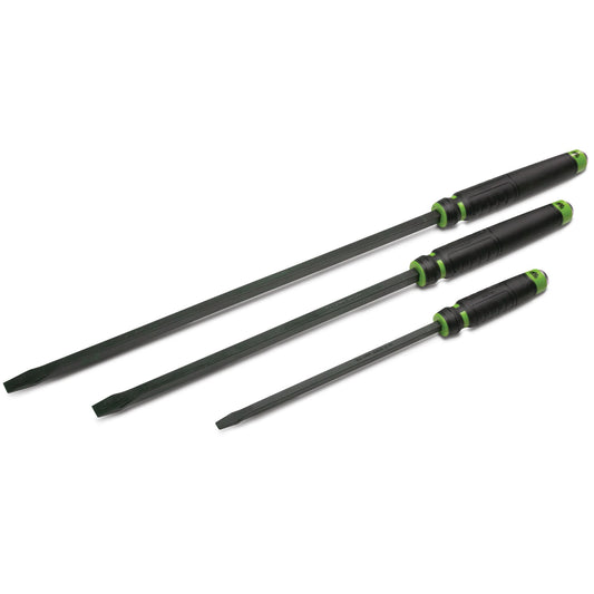 3-PC. Comfort-Handle Straight Head Pry Bar Set - Green
