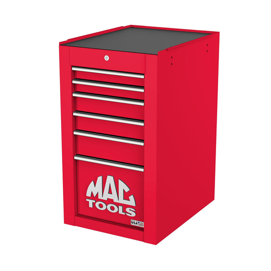 Tech™ Series 6-Drawer Side Cabinet with PowerTech™ Drawer - Firebrick Red