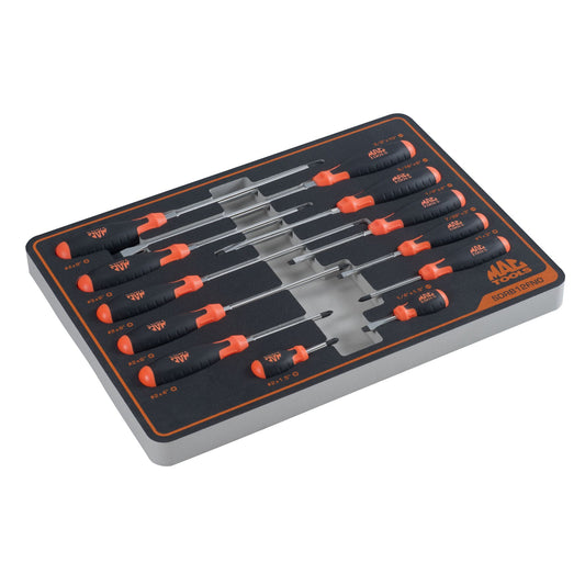 12-PC. Screwdriver Set in Foam – Orange
