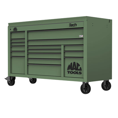 Tech™ Series 16-Drawer Drop Top Workstation - Olive Green