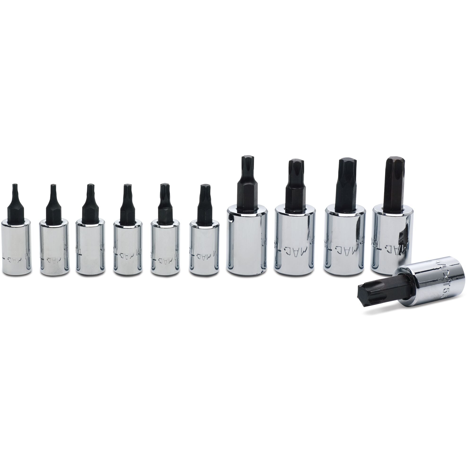 Torx Drive Many Thread Systems Driver Set, Torx in Metal Tray 1/4