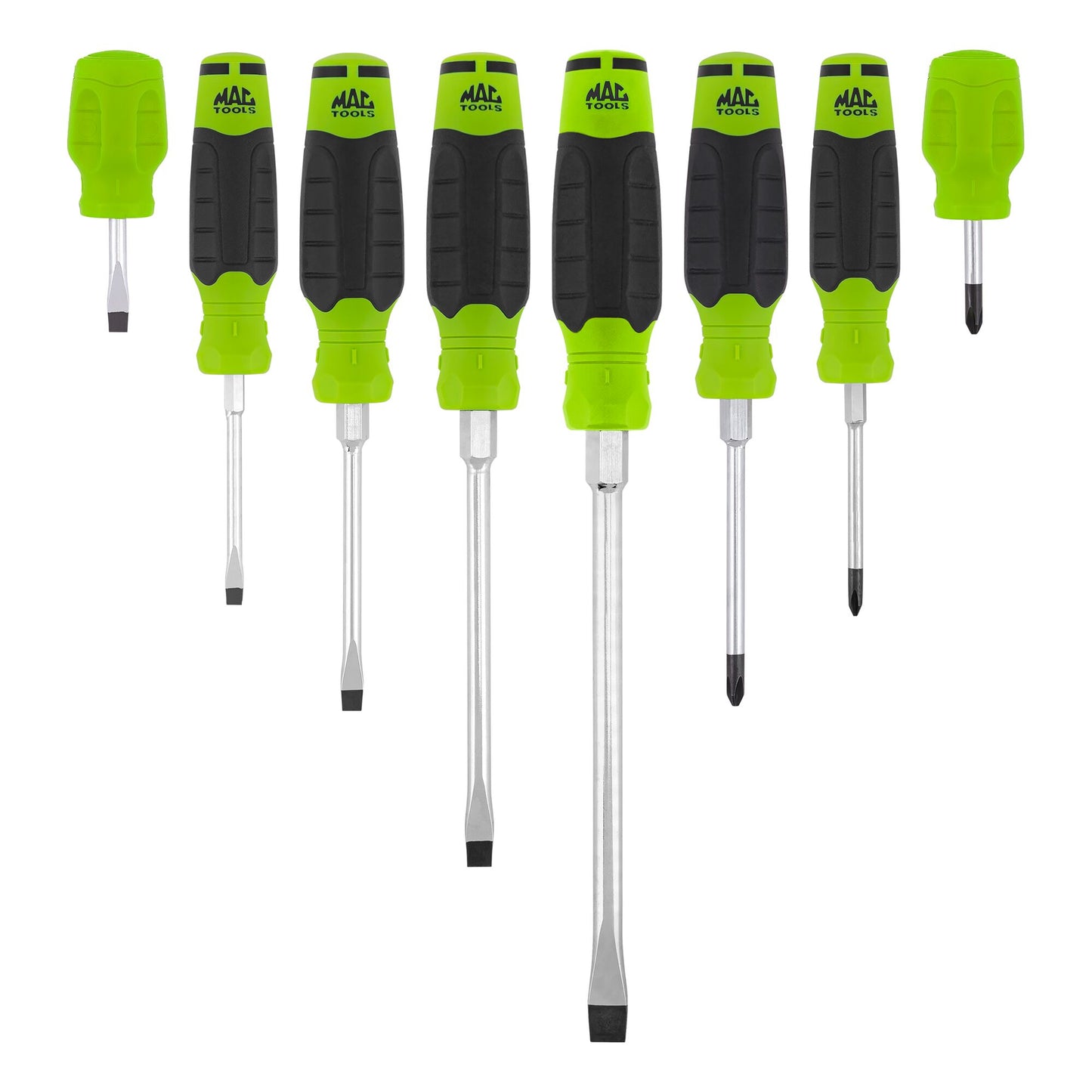 8-PC. Mac-Grip Combination Screwdriver Set - Green
