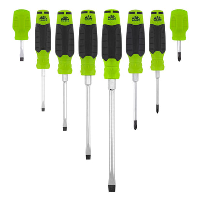 8-PC. Mac-Grip Combination Screwdriver Set - Green