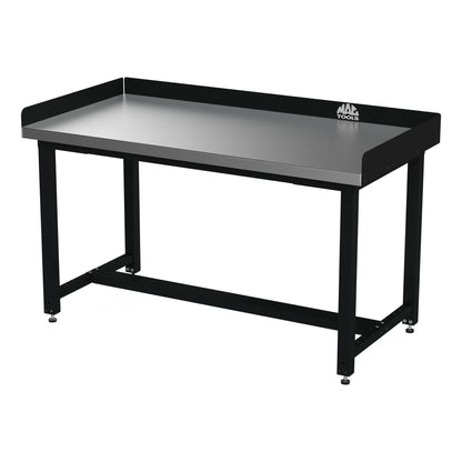 Stationary Workbench with Stainless Steel Work Surface - Galaxy Black