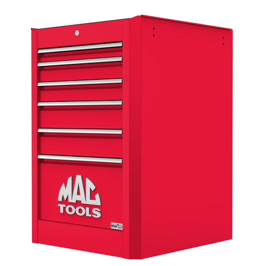 Macsimizer® 6-Drawer Side Box with PowerTech™ Drawer - Firebrick Red
