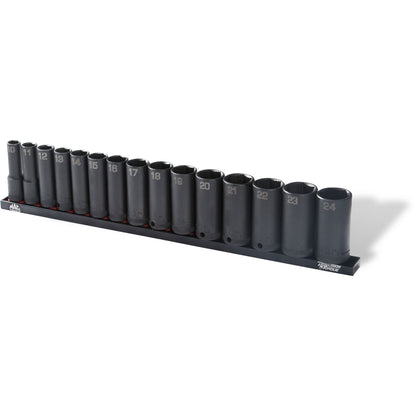 15-PC. 3/8" Drive Metric Deep Impact Socket Set - 6-PT.