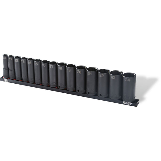 15-PC. 3/8" Drive Metric Deep Impact Socket Set - 6-PT.