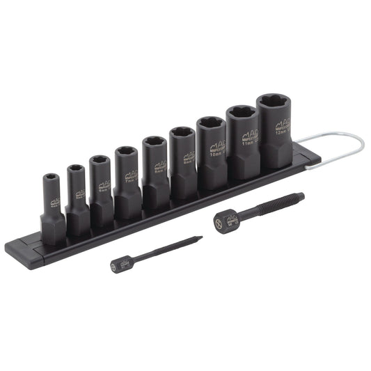 9-PC. 1/4" Drive R.B.R.T™ Metric Impact Foreign Object Removal (FOR) Extractor Socket Set