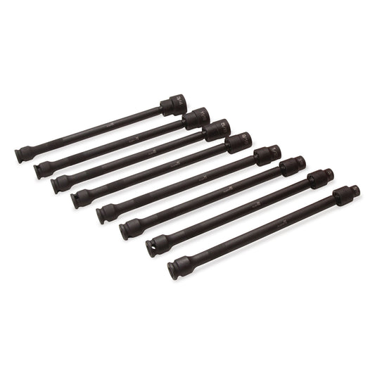 8-PC. 3/8" Drive SAE Universal Extension Driveline Impact Socket Set - 12-PT.
