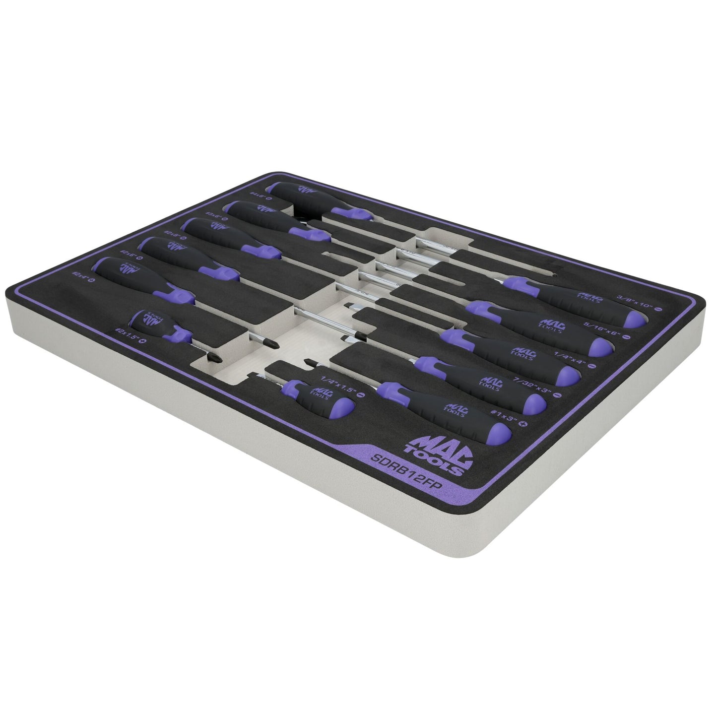 12-PC. Screwdriver Set In Foam - Purple