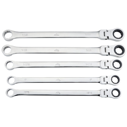 5-PC. SAE XL Flex Head Ratcheting Wrench Set – 12 pt.