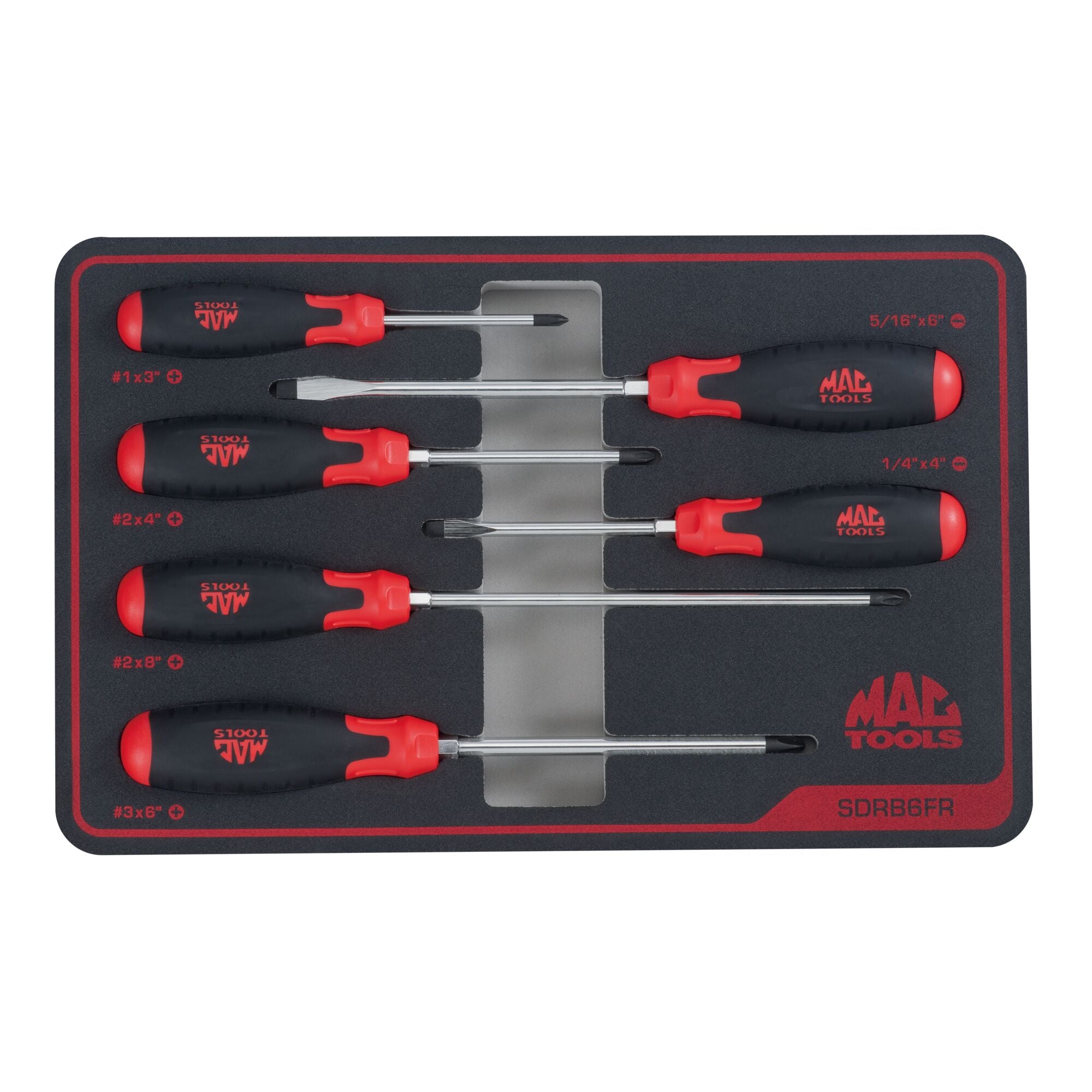 6-PC. Screwdriver Set in Foam – Red