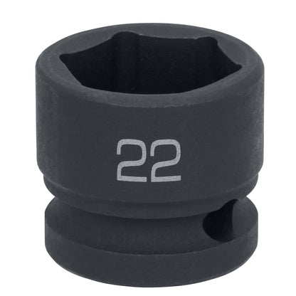 1/2" Drive 6 pt. Stubby Impact Socket - 22mm