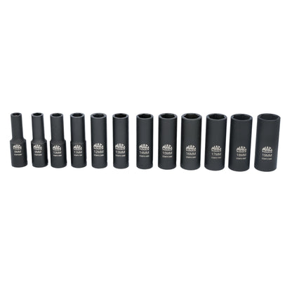12Pc. 3/8" Drive Metric Magnetic Impact Socket Set - 6Pt.