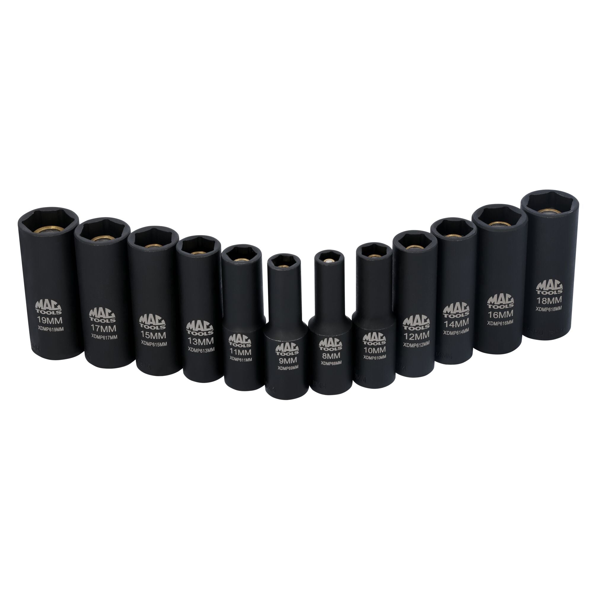 12-PC. Metric Deep Magnetic Impact Socket Set, 3/8