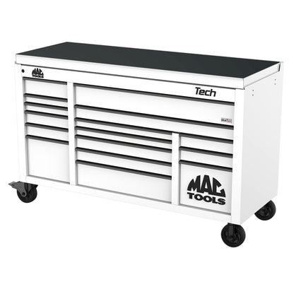 Tech™ Series 16-Drawer Drop Top Workstation - Titanium White