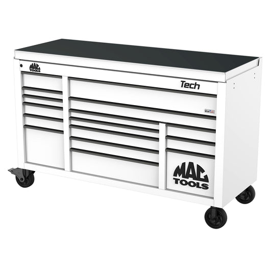 Tech™ Series 16-Drawer Drop Top Workstation - Titanium White