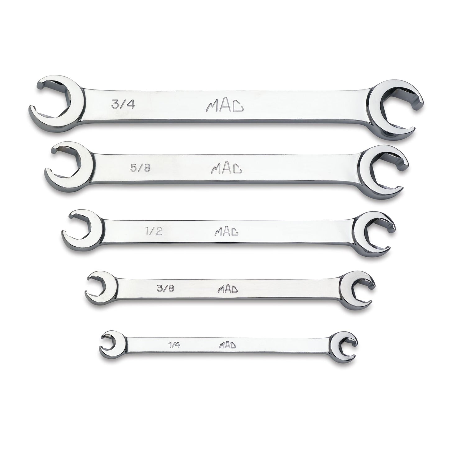 5-PC. SAE Double-End Flare Nut Wrench Set - 6-PT.