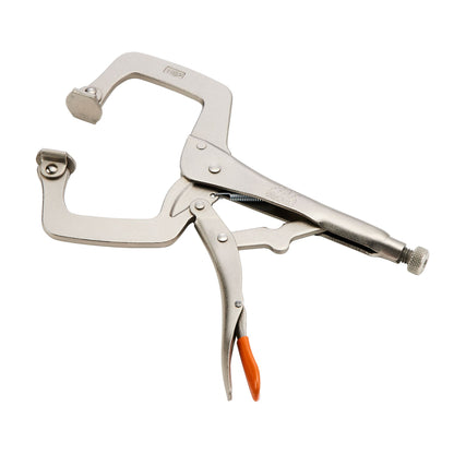 11" C-Clamp Trigger Release Locking Pliers with Swivel Pads  - Orange