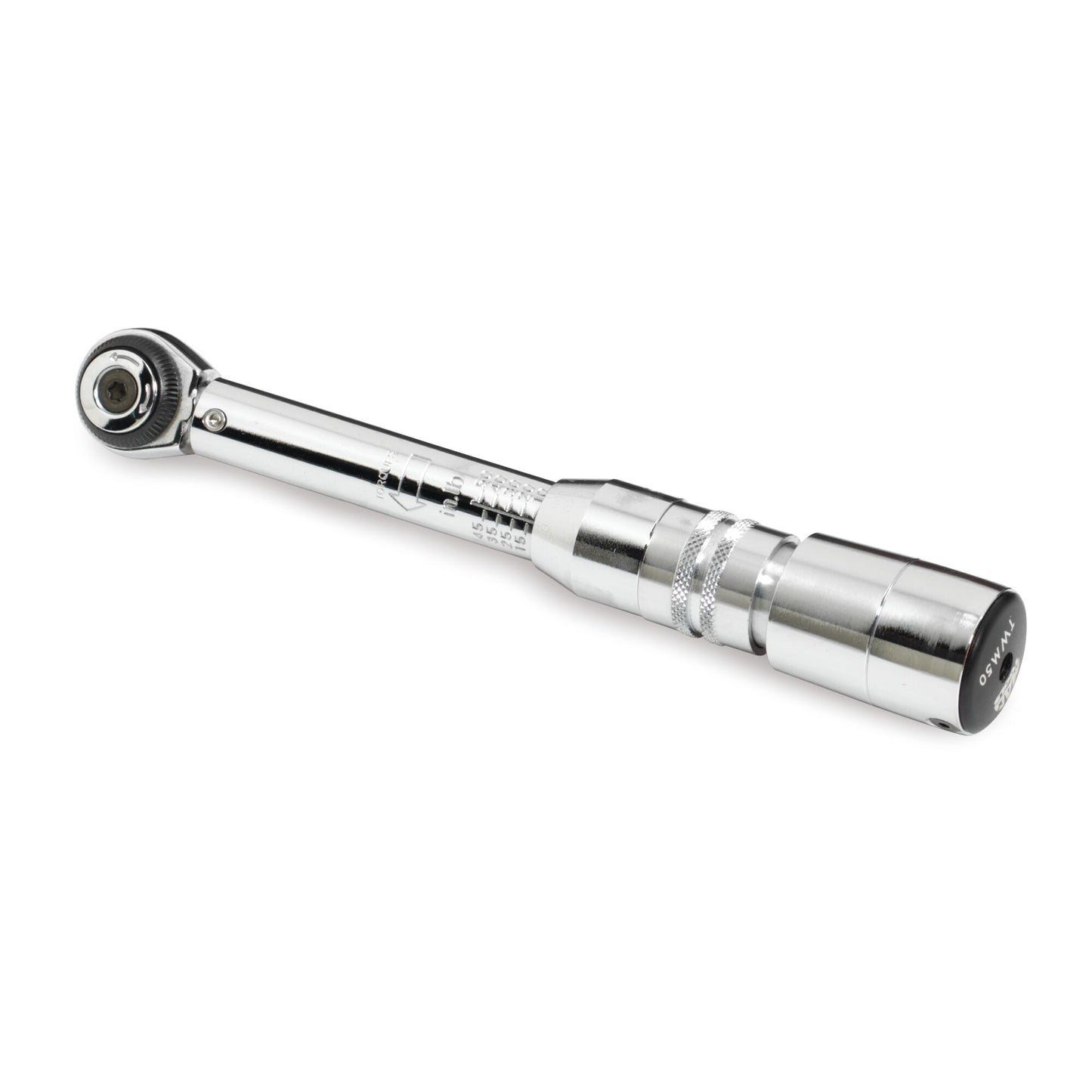 1/4" Drive Round-Head Micro-Adjustable Torque Wrench 10-50 in-lbs.