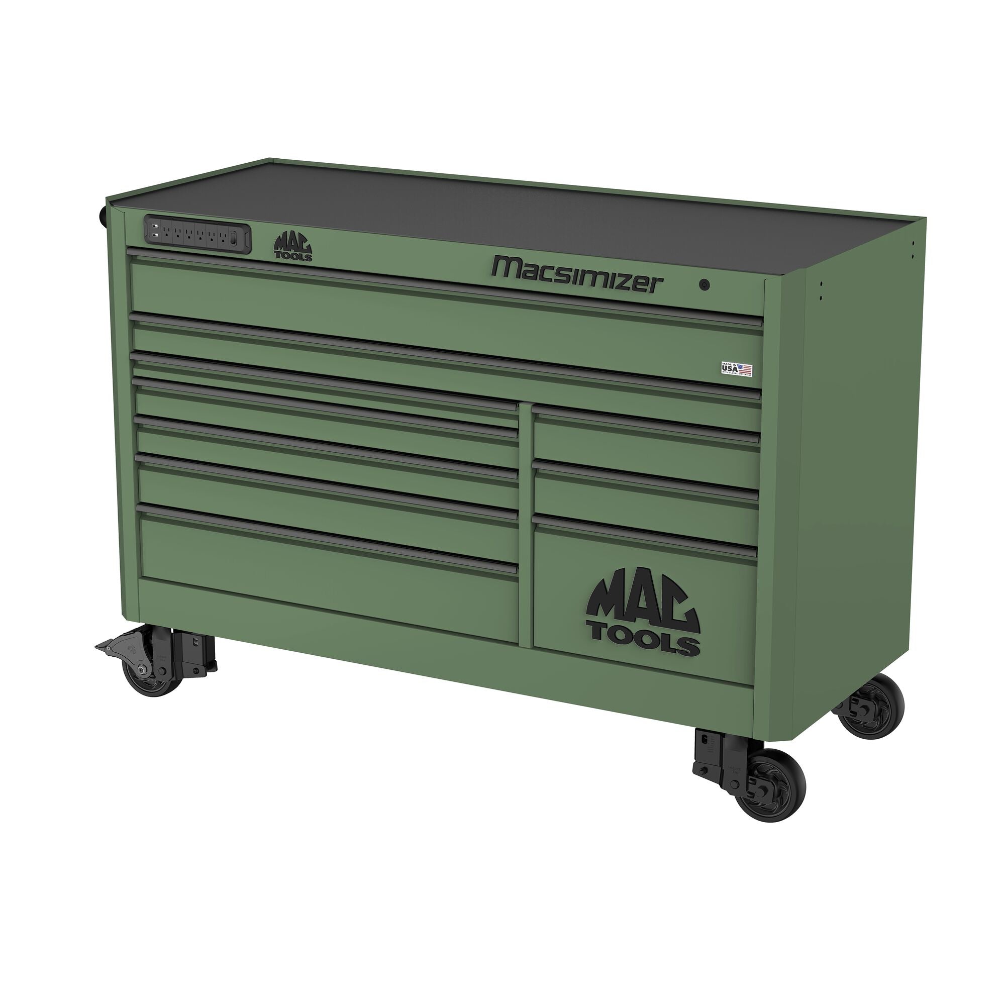 Macsimizer® 10-Drawer Workstation - Olive Green