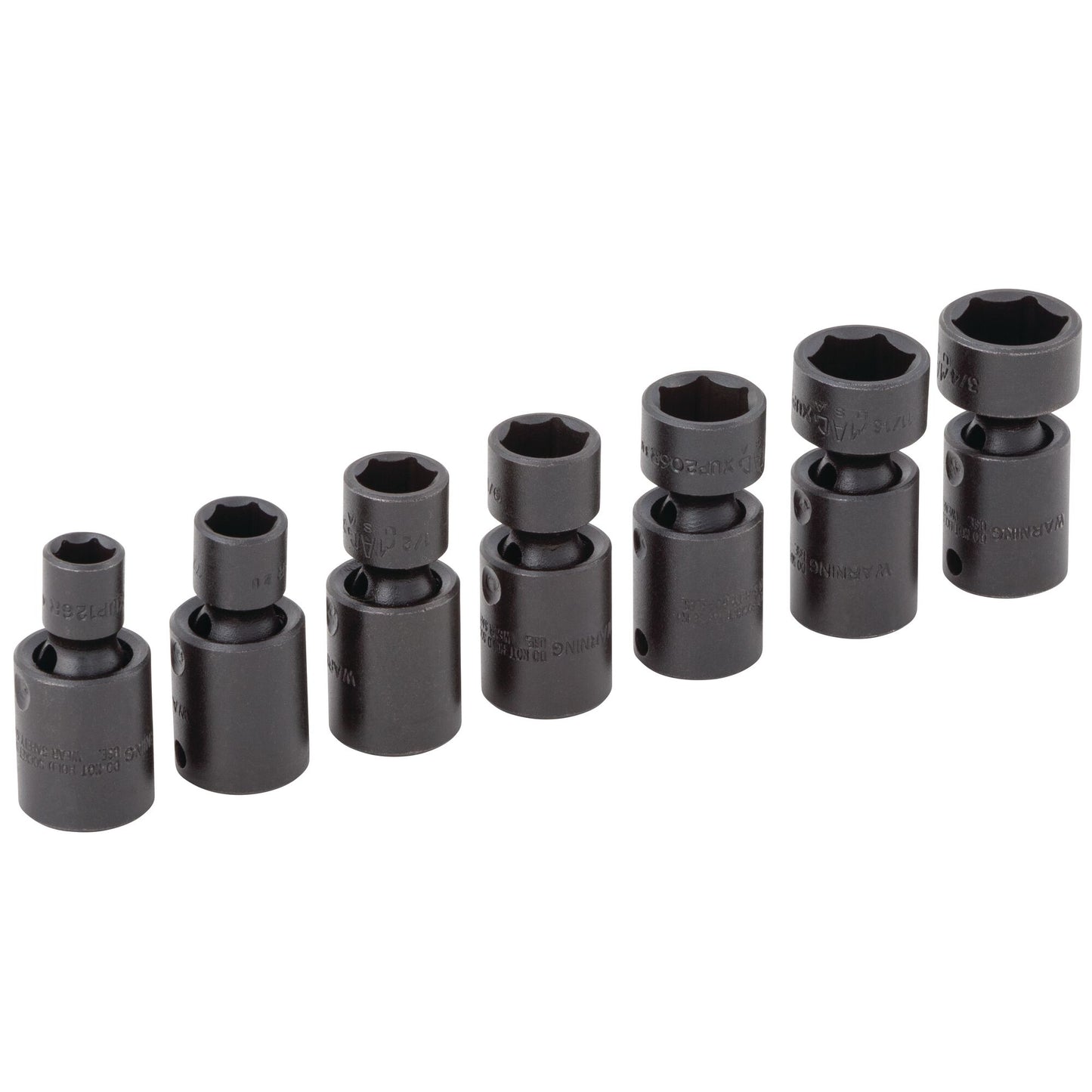Socket Set, Universal Impact SAE in Metal Tray 3/8" Drive - 7-PC.