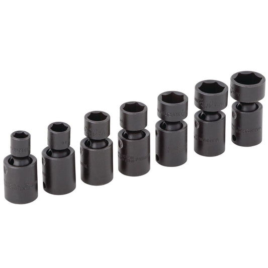 Socket Set, Universal Impact SAE in Metal Tray 3/8" Drive - 7-PC.