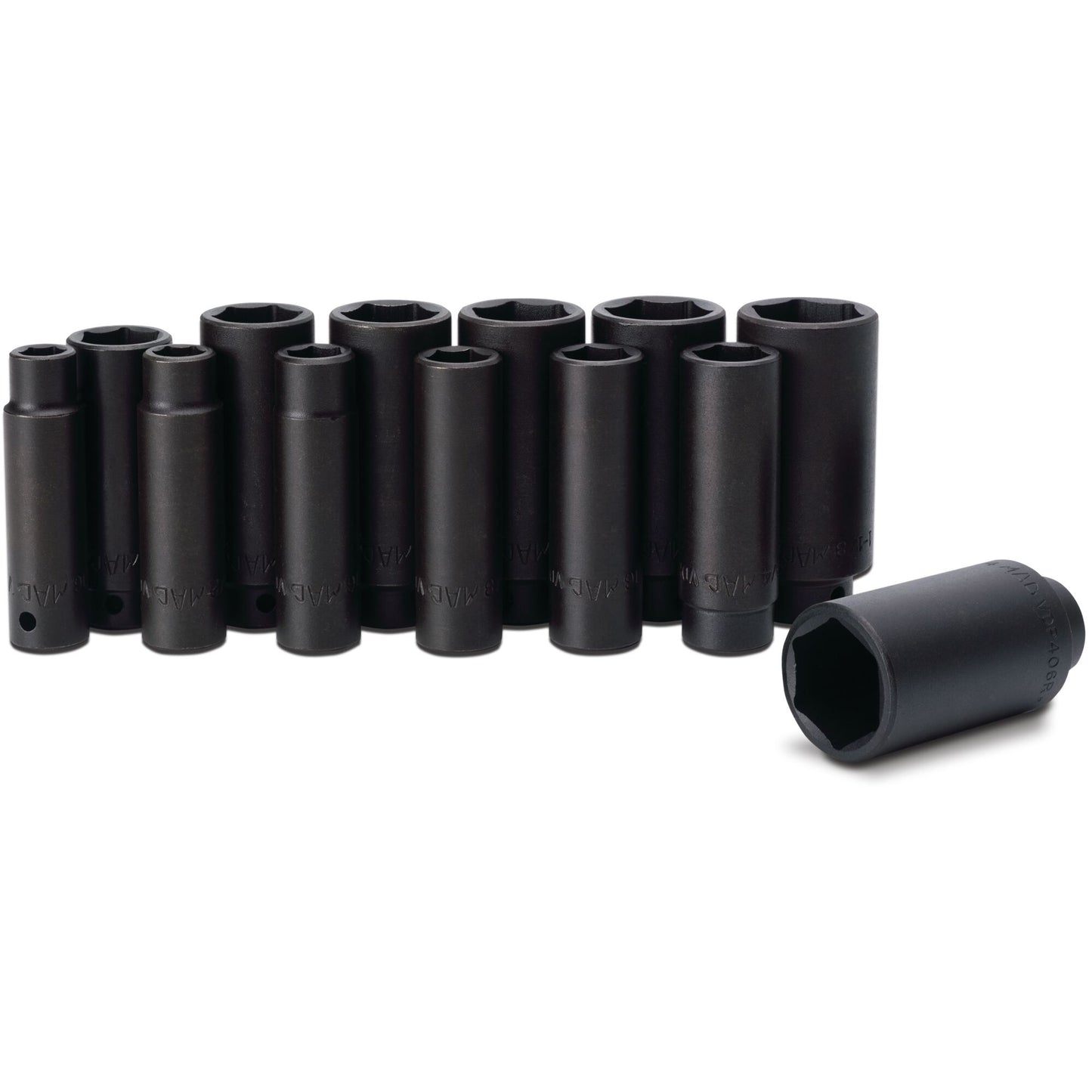 13-PC. 1/2" Drive SAE Deep Impact Socket Set - 6-PT.