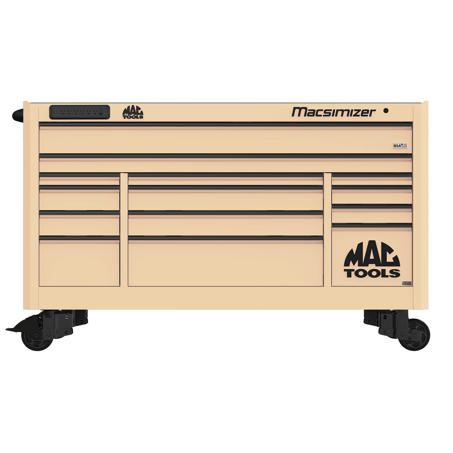 Macsimizer® Series 14-Drawer Workstation with PowerTech™ Drawer - Desert Tan
