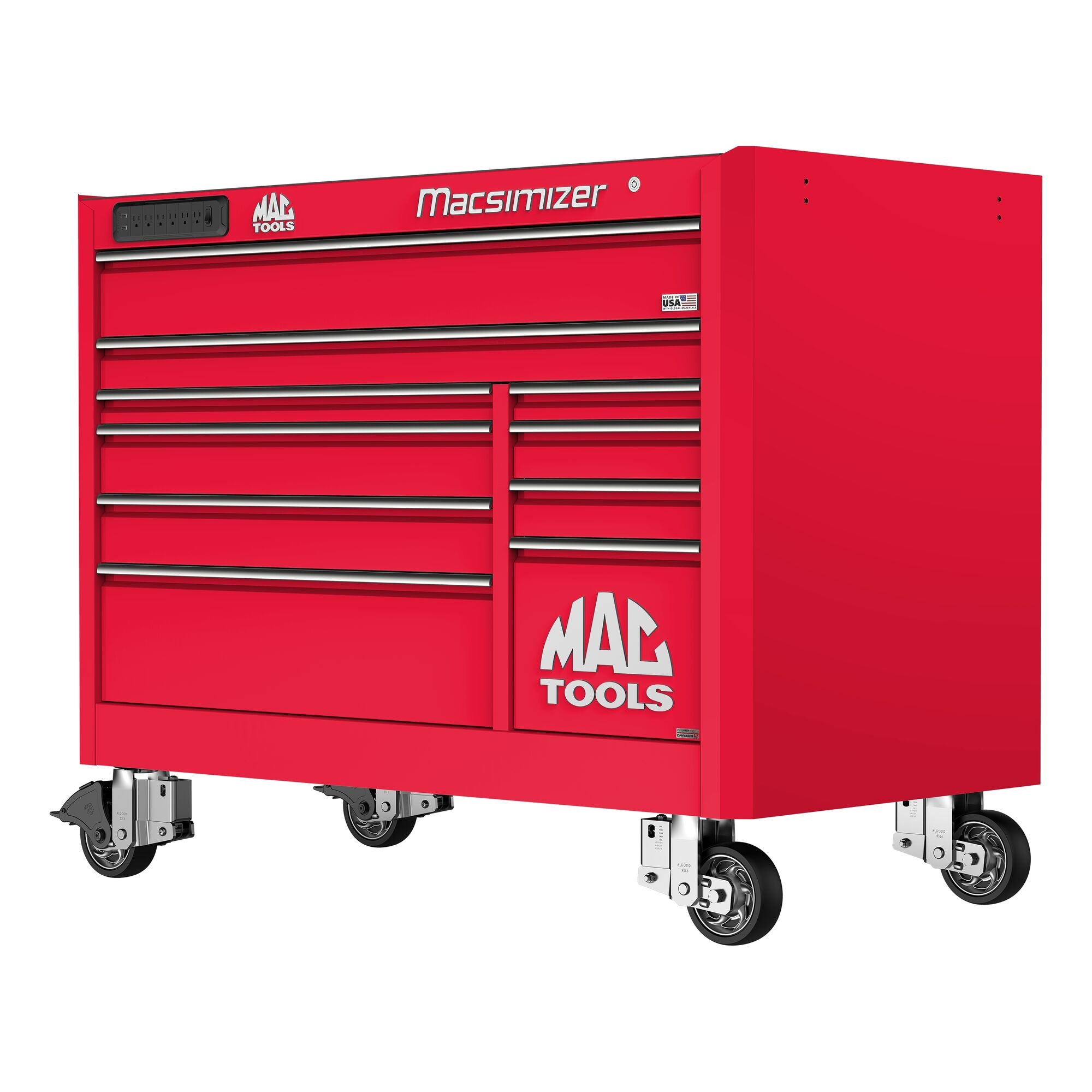 macセット Macsimizer® 10-Drawer Workstation - Firebrick Red