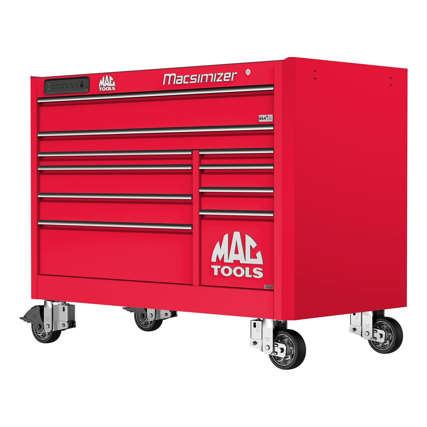 Macsimizer® 10-Drawer Workstation - Firebrick Red
