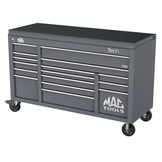Tech™ Series 16-Drawer Drop Top Workstation - Carbon Gray