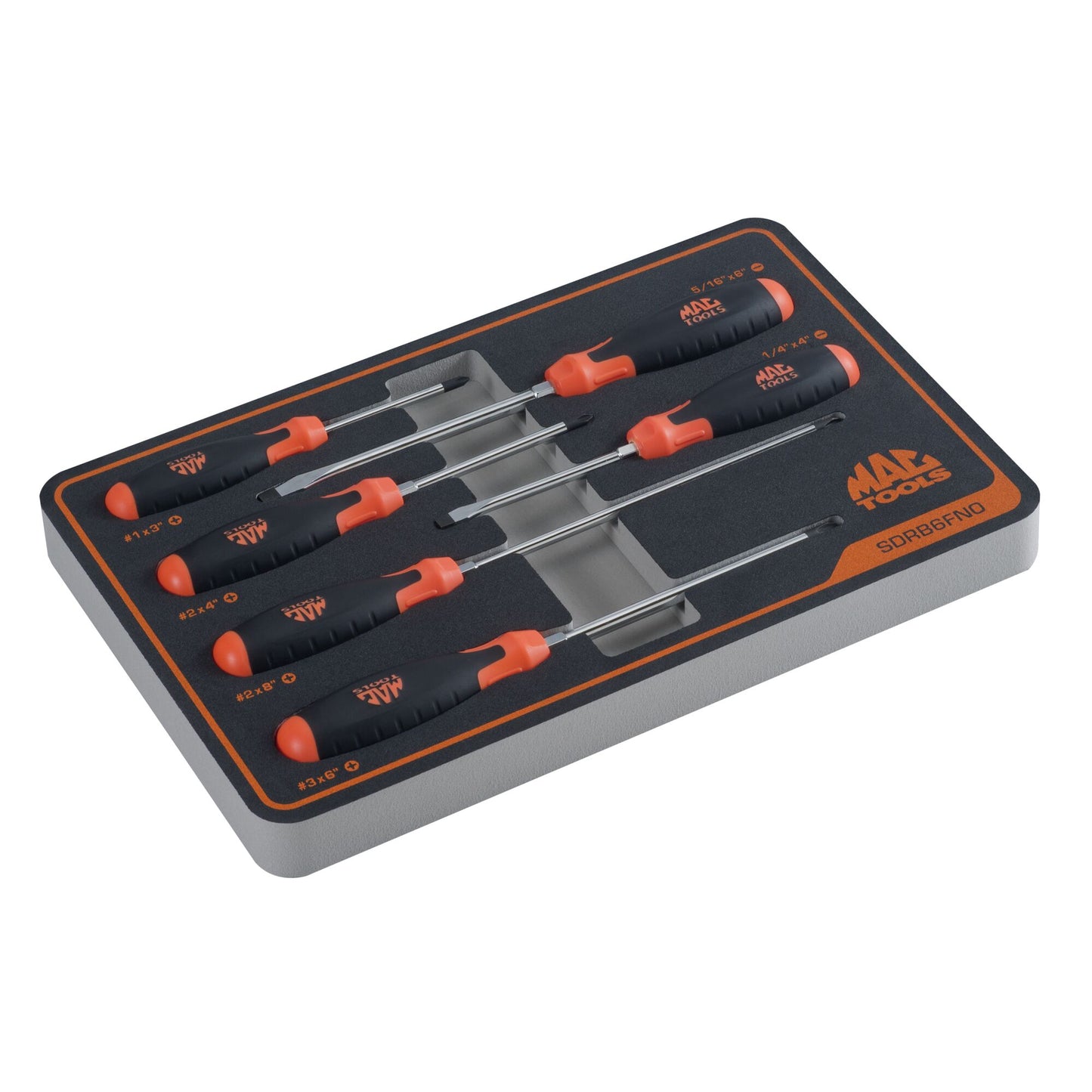 6-PC. Screwdriver Set in Foam – Orange