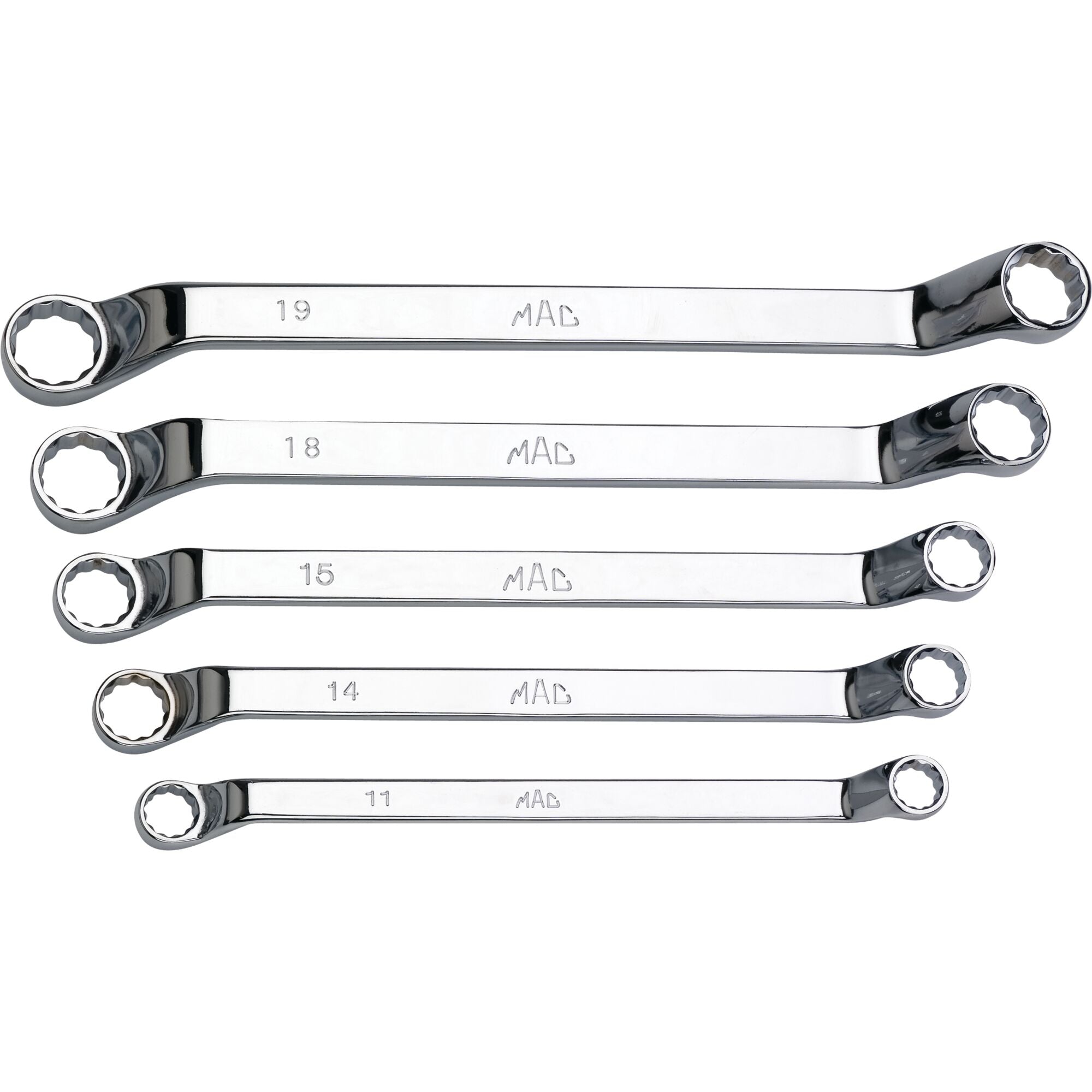 5-PC. Metric Long Deep-Offset Double-Box Wrench Set - 12-PT.