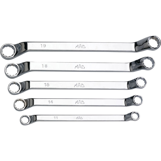 5-PC. Metric Long Deep-Offset Double-Box Wrench Set - 12-PT.