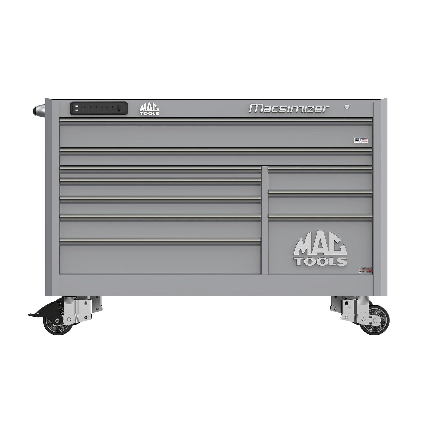 Macsimizer® Series 10-Drawer Workstation with PowerTech™ Drawer - Mica Gray