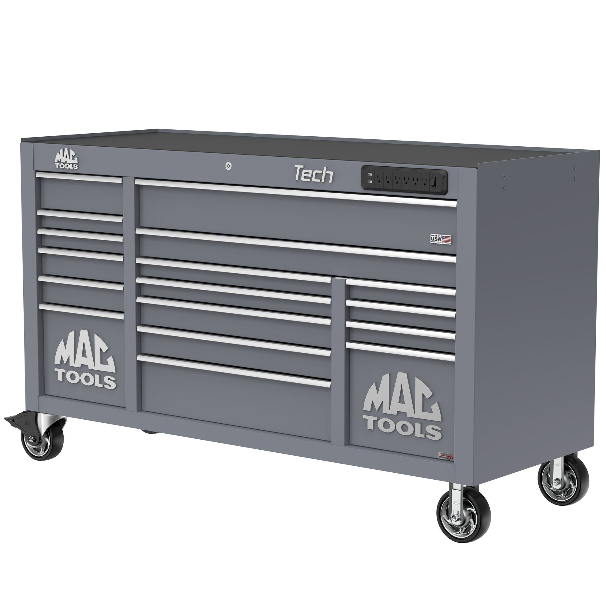Tech™ Series 16-Drawer Workstation with PowerTech™ Drawer - Carbon