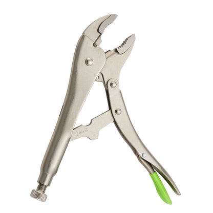 10" Curved Jaw Trigger Release Locking Pliers with Wire Cutter - Green
