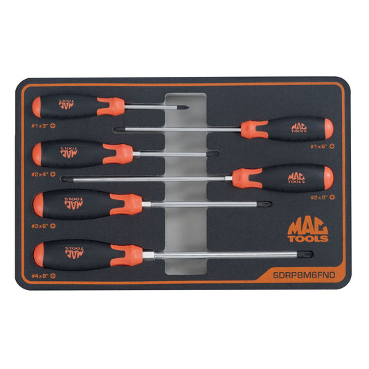 6-PC. Screwdriver Set in Foam - Orange