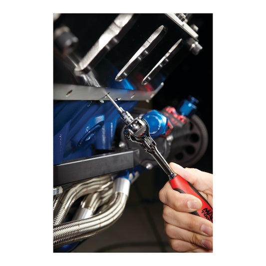 1/4" Drive Bi-Material Swivel-Head Ratchet - 7"