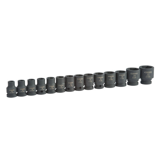 14-PC. 1/2" Drive Metric Impact Socket Set - 6-PT.