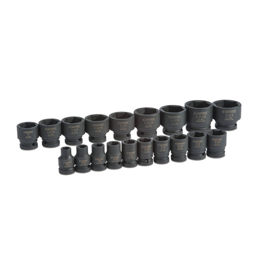 19-PC. 1/2" Drive Impact Socket Set - 6-PT.
