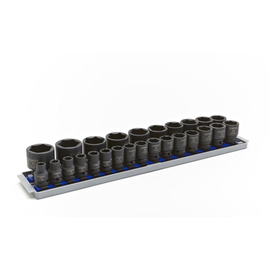 26-PC. 1/2" Drive Metric Impact Socket Set - 6-PT.