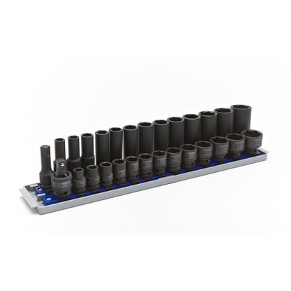 28-PC. 1/2" Drive Combination SAE Impact Socket Set - 6-PT.