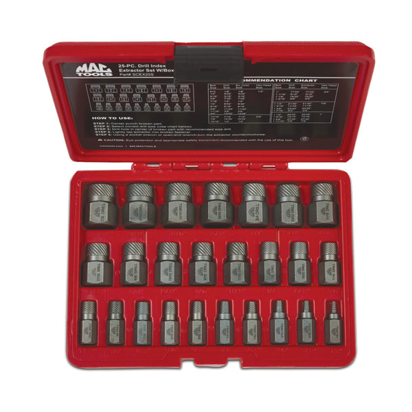 マック 25-PC. Multi-Spline Screw Extractor Set - SCEX25S | Mac Tools