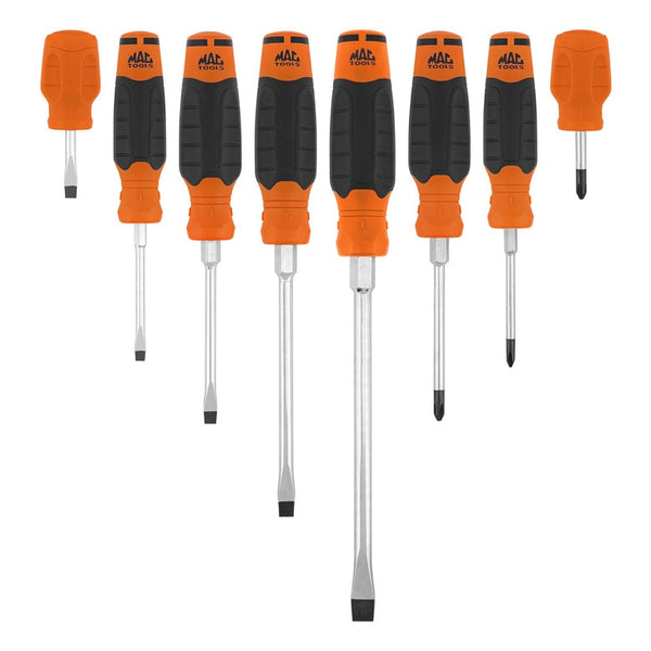 8-PC. Mac-Grip™ Combination Screwdriver Set - Orange - SDB8DO-S